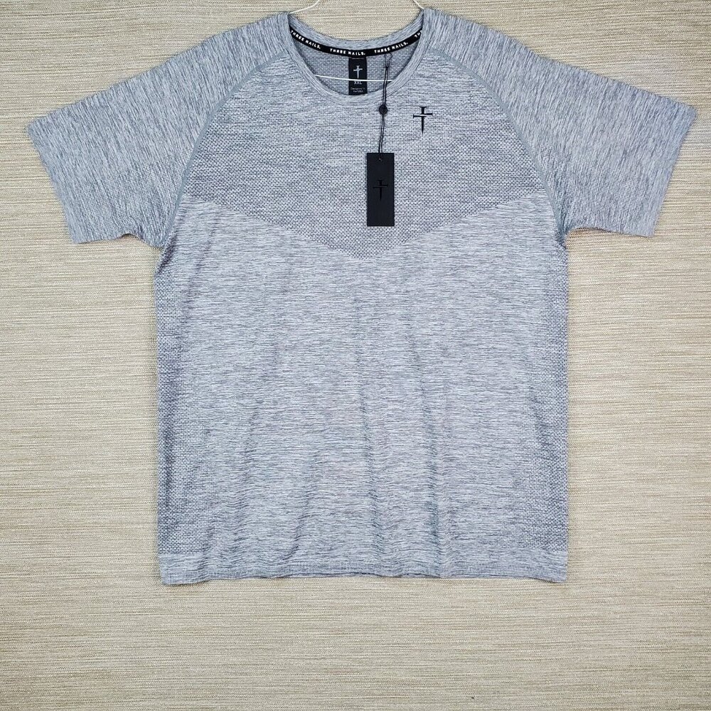Three Nails Shirt Mens XXL Seamless Tee Lightweight Breathable Athleisure